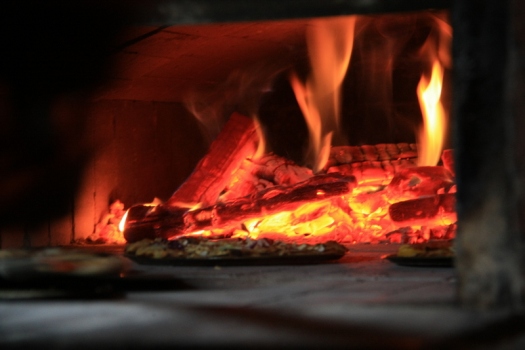 Wood fired oven pizza